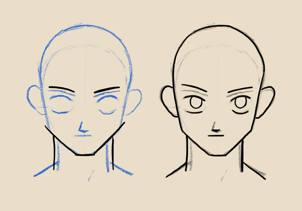 Come disegnare manga - Disegnare un volto maschile 