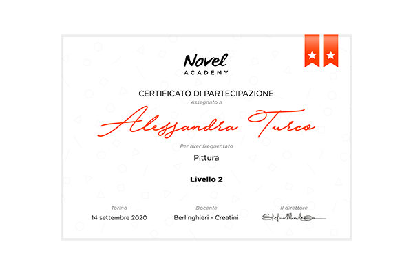 corso pittura torino novel academy certificato